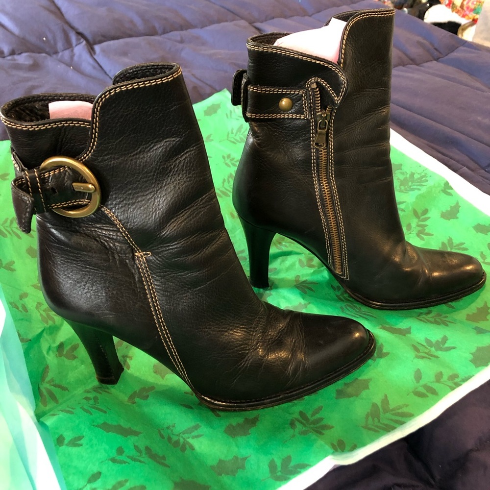 Coach leather sexy ankle boots